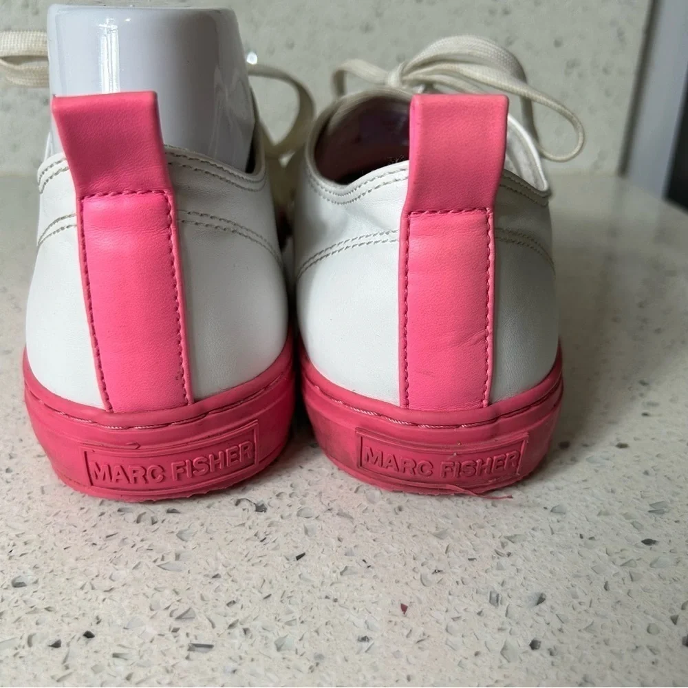 Marc Fisher Hot Pink White Lace Up Sneakers Barbiecore Barbie​